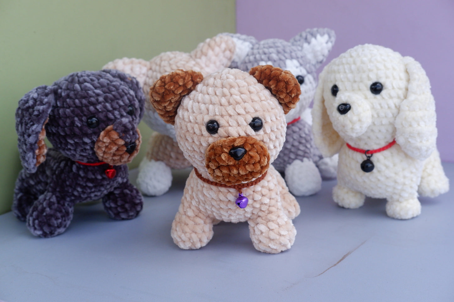 5in1 - Dog Puppy Husky Corgi Pug White Spaniel Cocker Dachshund - Plus Instant Download Crochet Pattern