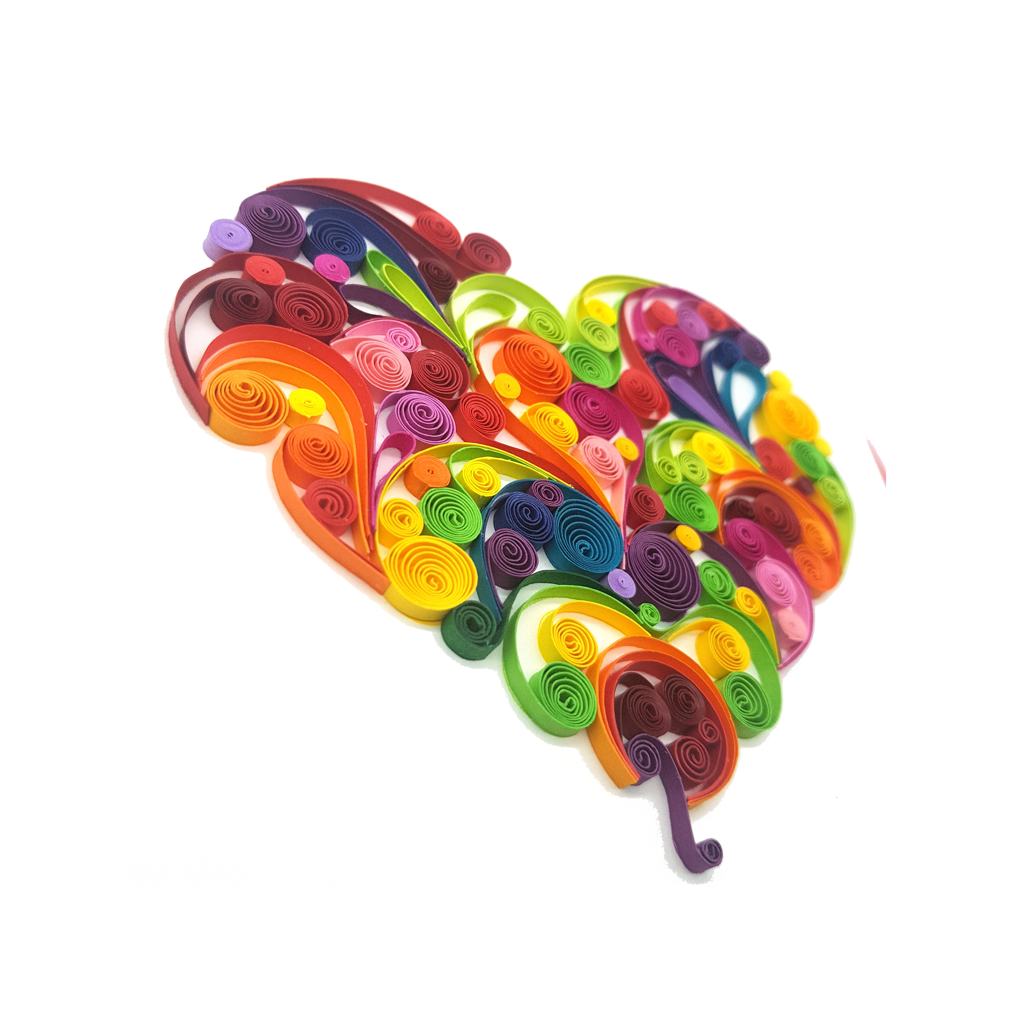 QUILLING MULTICOLOR HEART GREETING CARD