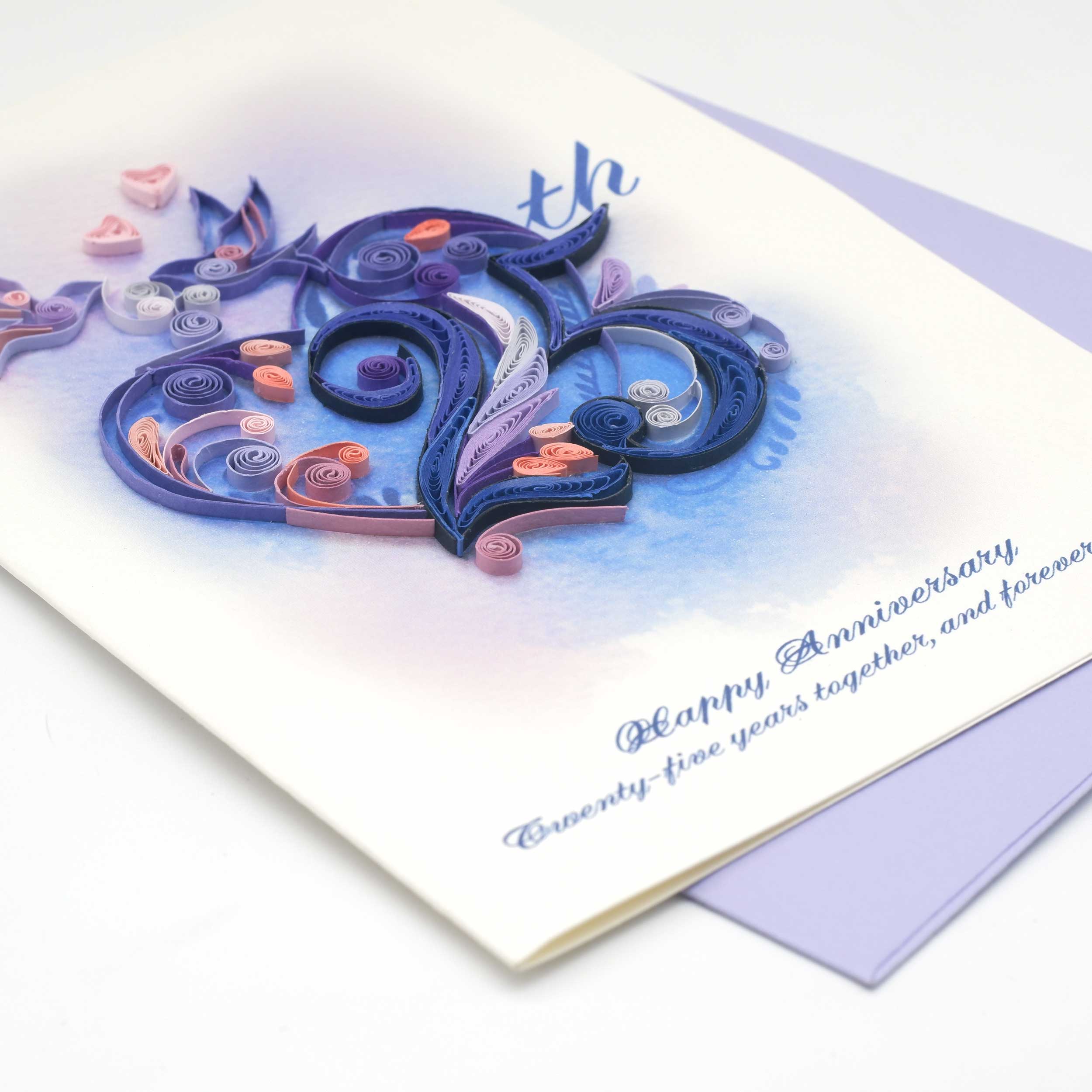QUILLING 25TH ANNIVERSARY GREETING CARD
