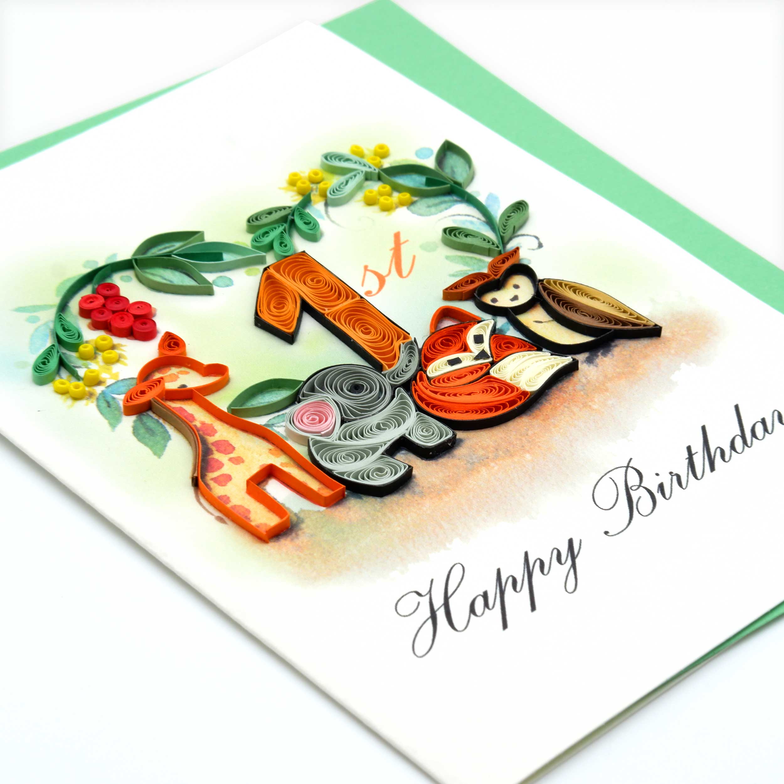 QUILLING 1ST BIRTHDAY GREETING CARD